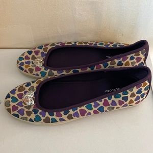 Brighton heart pattern canvas shoes “amour” size 8